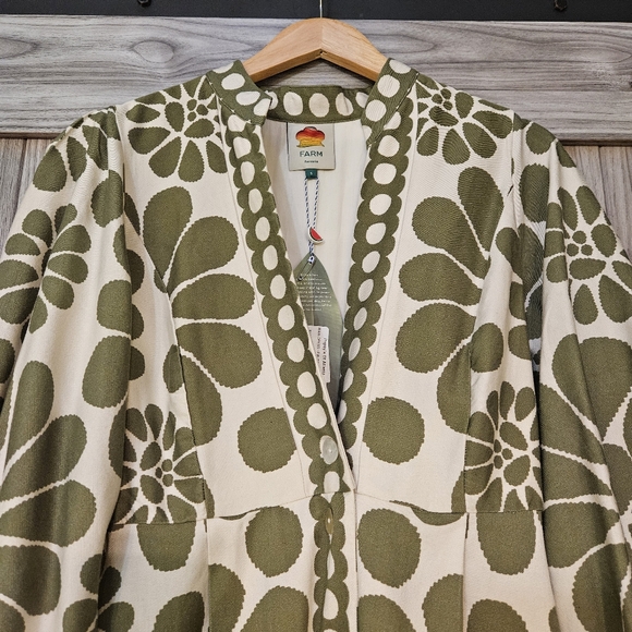 FARM RIO Green Palermo Buttoned Puff Sleeve Maxi Dress - Picture 7 of 16